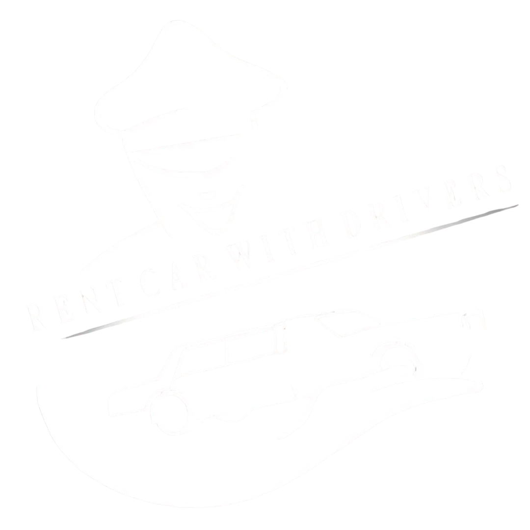 Logo bianco NCC Firenze di Rodolfo Giuliani con icona autista e auto